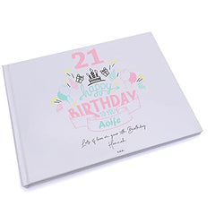 Personalised Any Age Happy Birthday Lined Guest Book Hard Cover 80 Pages