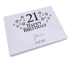 Personalised Any Age Happy Birthday Star Design Guest Book