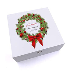 ukgiftstoreonline Personalised Merry Christmas Keepsake Wooden Box