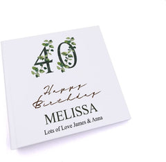 Personalised 40th Birthday Green Leaf Design Gift Photo Album