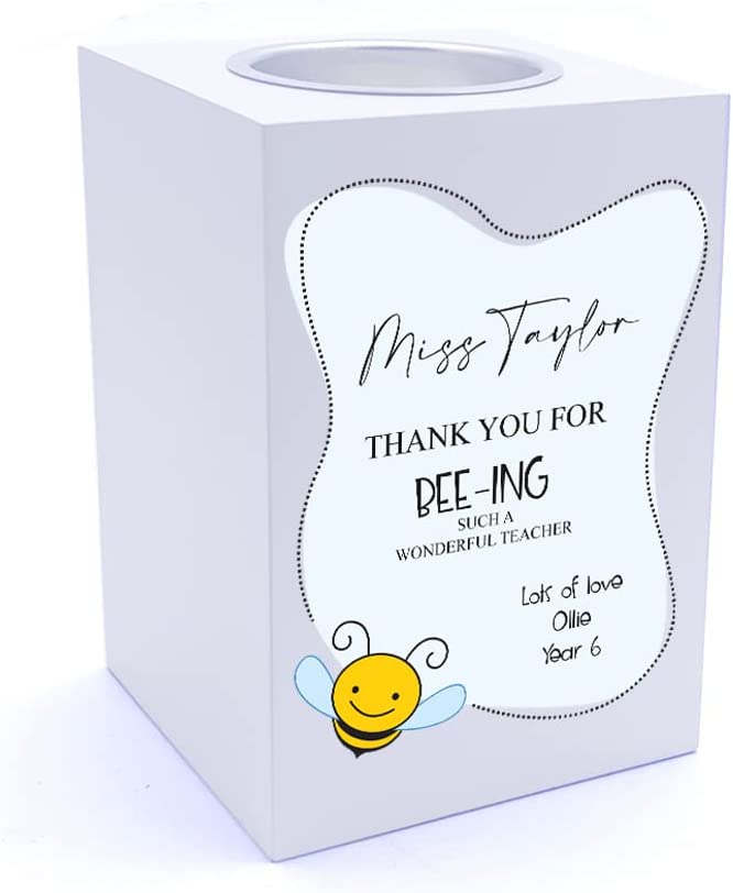 Personalised Thank you For Being a Wonderful Teacher Tea Light Holder