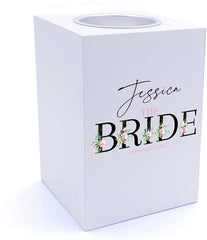 Personalised Bride Wedding Tea Light Holder