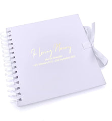 Personalised Loving Memory Funeral Remembrance Guest Book, Scrapbook Gift