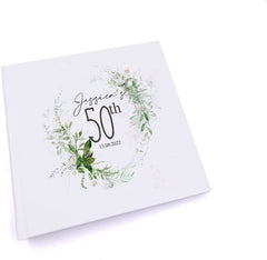 Personalised 50th Birthday Photo album Gift With Botanical Design