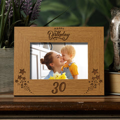 Happy 30th Birthday Wooden Photo Frame Gift