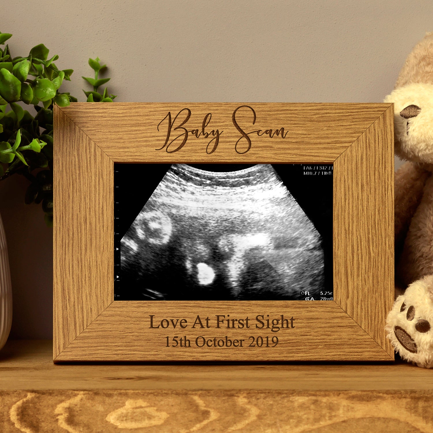 Personalised Wooden First Baby Scan Photo Frame - ukgiftstoreonline