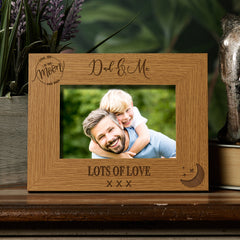 Personalised Dad and Me Oak Wood Finish Photo Frame Gift