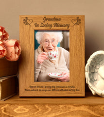 Grandma In Loving Memory Remembrance Portrait Wooden Photo Frame Gift - ukgiftstoreonline