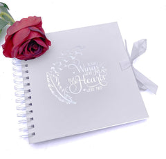 Memorial Remembrance White Scrapbook Guest Book Photo Album Silver Script