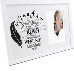 Personalised Remembrance Memorial Photo Frame Your Wings Were Ready