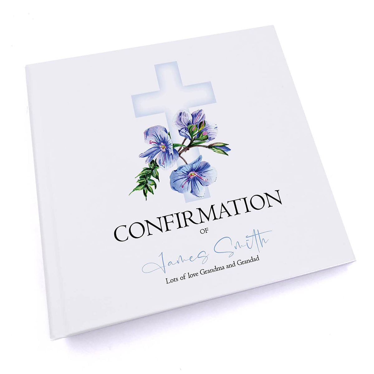 Personalised Confirmation 6x4" Slip in Photo Album Gift With Blue Cross