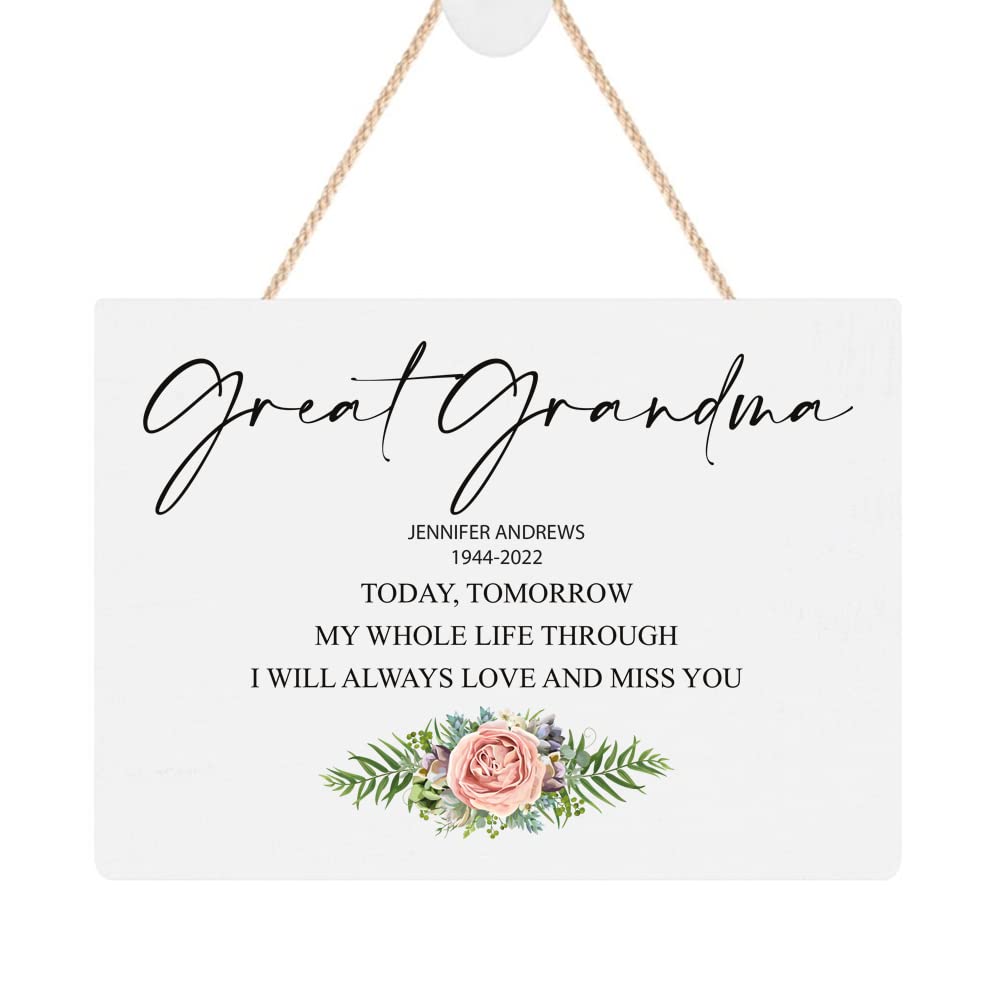 ukgiftstoreonline Personalised Great Grandma Remembrance Memorial Keepsake Plaque