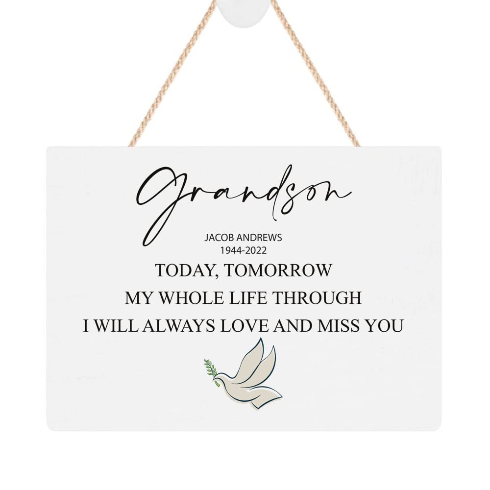 ukgiftstoreonline Personalised Grandson Remembrance Memorial Keepsake Plaque