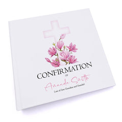 Personalised Confirmation 6x4" Slip in Photo Album Gift With Pink Cross