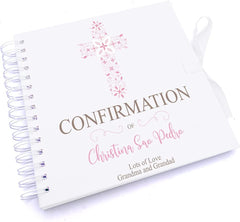 Personalised Confirmation Ornate Cross Design Scrapbook Photo Album