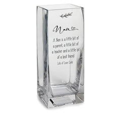 Personalised Square Nan Glass Flower Vase Gift Present