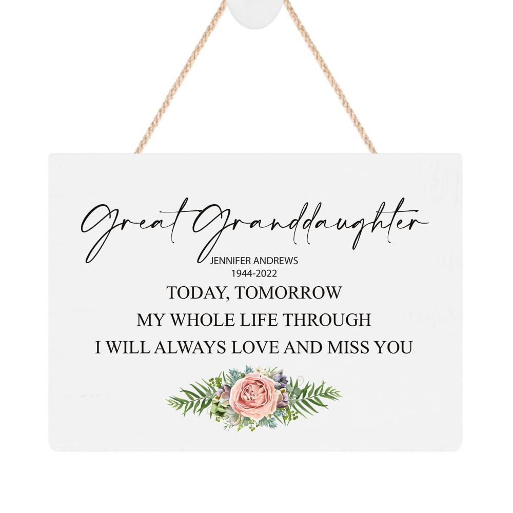 ukgiftstoreonline Personalised Great Granddaughter Remembrance Memorial Keepsake Plaque