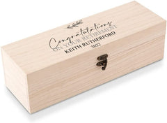 Personalised Retirement Wooden Wine or Champagne Box Gift