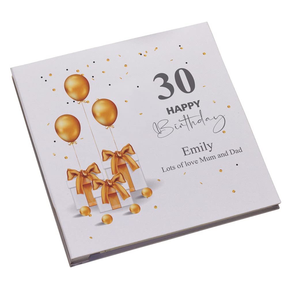 Personalised Large Linen 30th Birthday Photo Album With Presents.