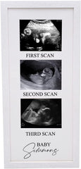 Personalised Baby Scan Photo Frame With Multi aperture Three Photos