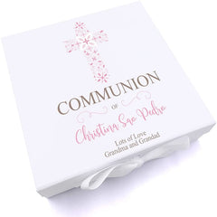 ukgiftstoreonline Personalised Communion Ornate Cross Keepsake Memory Box