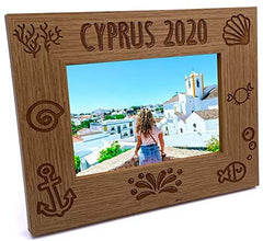 ukgiftstoreonline Personalised Beach Themed Holiday Landscape Wooden Photo Frame Gift