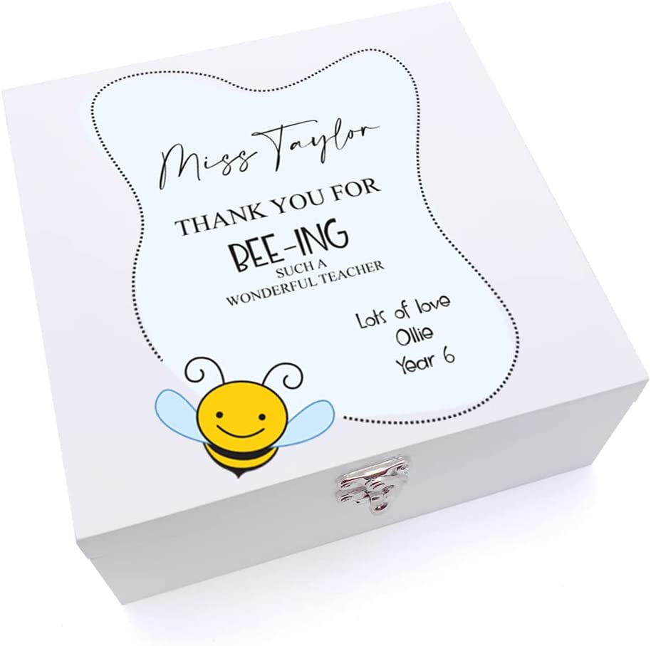 ukgiftstoreonline Personalised Thank you For Being a Wonderful Teacher Wooden Box Gift