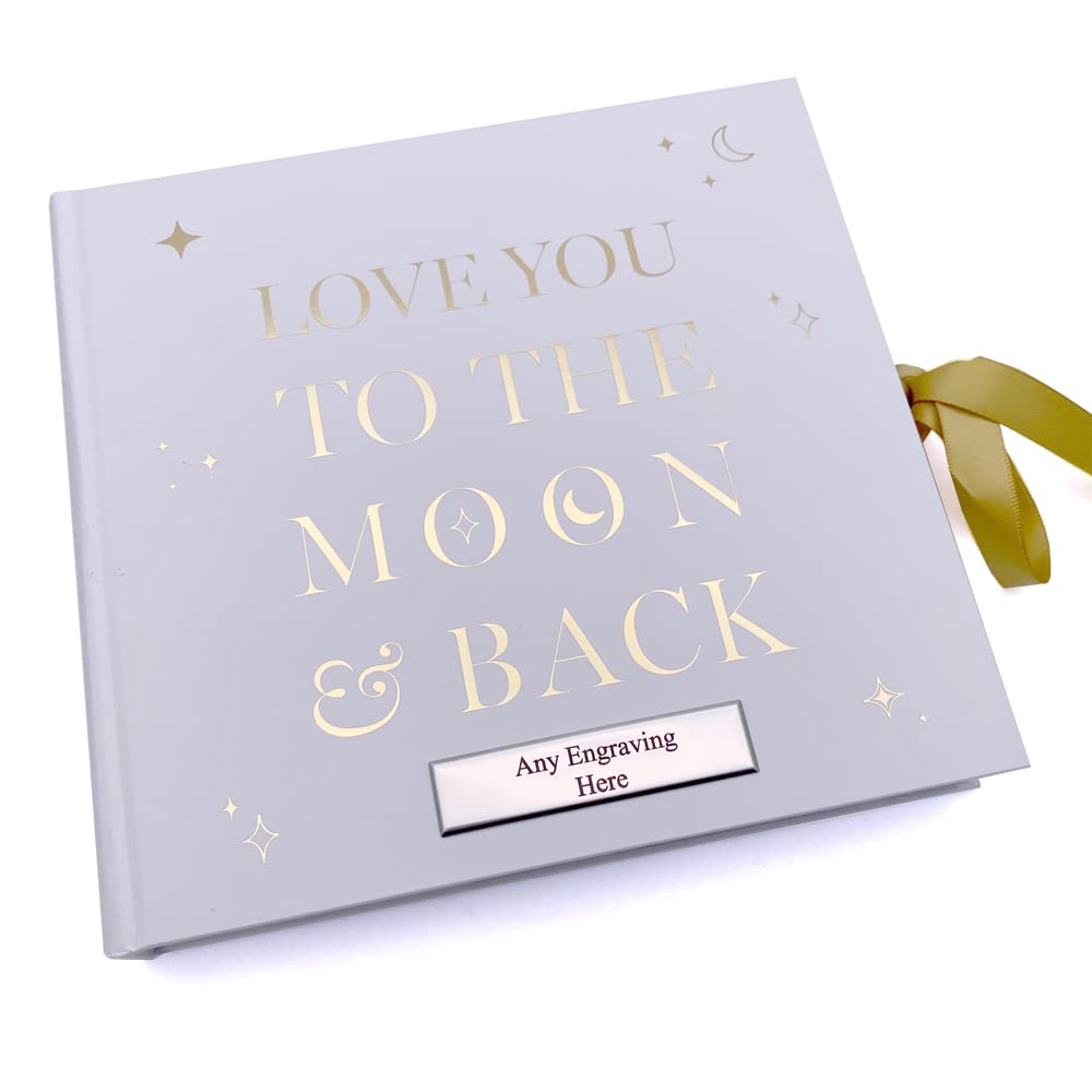 Personalised White Baby Photo Album Love You To The Moon