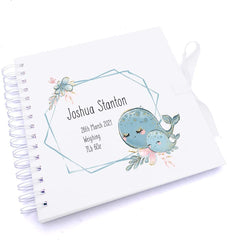 Personalised Baby Memories Scrapbook | Photo Album Whale Design