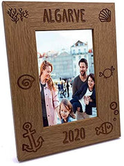 ukgiftstoreonline Personalised Beach Themed Holiday Portrait Wooden Photo Frame Gift