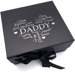 ukgiftstoreonline Daddy black Keepsake Memory Box Gift With Silver Print