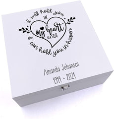 ukgiftstoreonline Personalised I will hold you in my heart Memorial Remembrance Keepsake Wooden Box