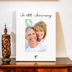 White 6x4 Portrait Picture Photo Frame 10th Anniversary Heart