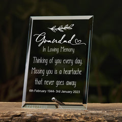 Grandad In Loving Memory Personalised Memorial Funeral Glass Plaque