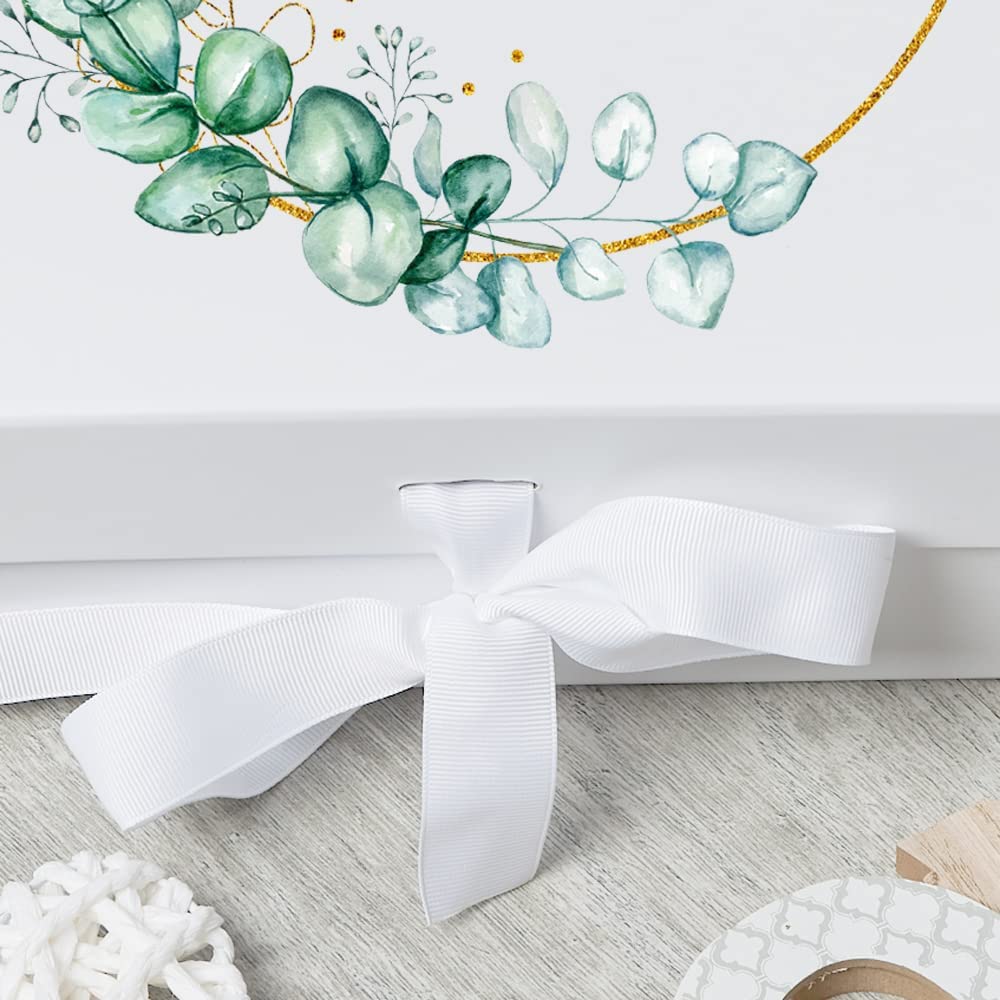 Personalised Wedding Keepsake Box Gift With Wreath and Eucalyptus