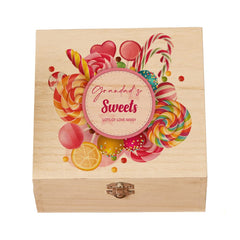 Personalised Grandad Candy and Sweets Wooden Box Gift