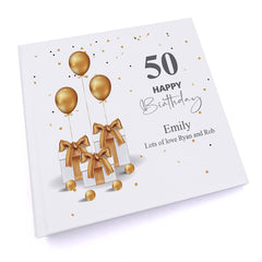 Personalised 50th Birthday Photo Album Gift With Presents