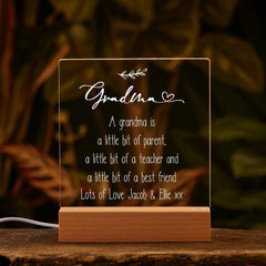 Personalised Grandma Sentiment LED Night Lamp Keepsake