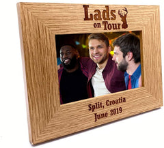 ukgiftstoreonline Personalised Bachelor Party Stag Do Oak Wood Finish Photo Frame Gift