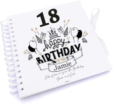 Personalised Any Age Happy Birthday Scrapbook Photo Album Or Guest Book 18th, 21st, 30th, 40th, 50th, 60th