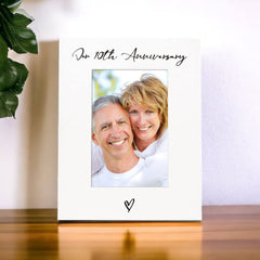 White 6x4 Portrait Picture Photo Frame 10th Anniversary Heart