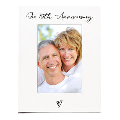 White 6x4 Portrait Picture Photo Frame 10th Anniversary Heart