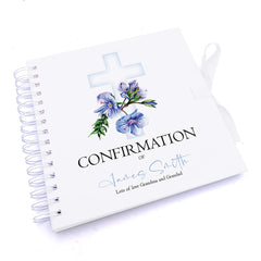 Personalised Confirmation Blue Cross Guestbook Scrapbook Photo Album