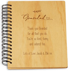 Personalised Grandad Sentiment Wooden Photo Album Engraved Gift