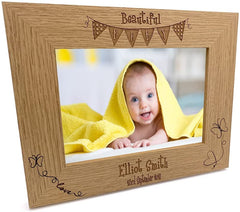 Personalised Beautiful Baby Photo Frame Banner Style Landscape