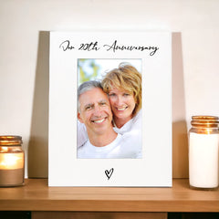 White 6x4 Portrait Picture Photo Frame 20th Anniversary Heart