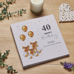 Personalised Large Linen 40th Birthday Photo Album With Presents