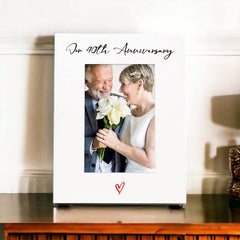 White 6x4 Portrait Picture Photo Frame 40th Ruby Anniversary Heart