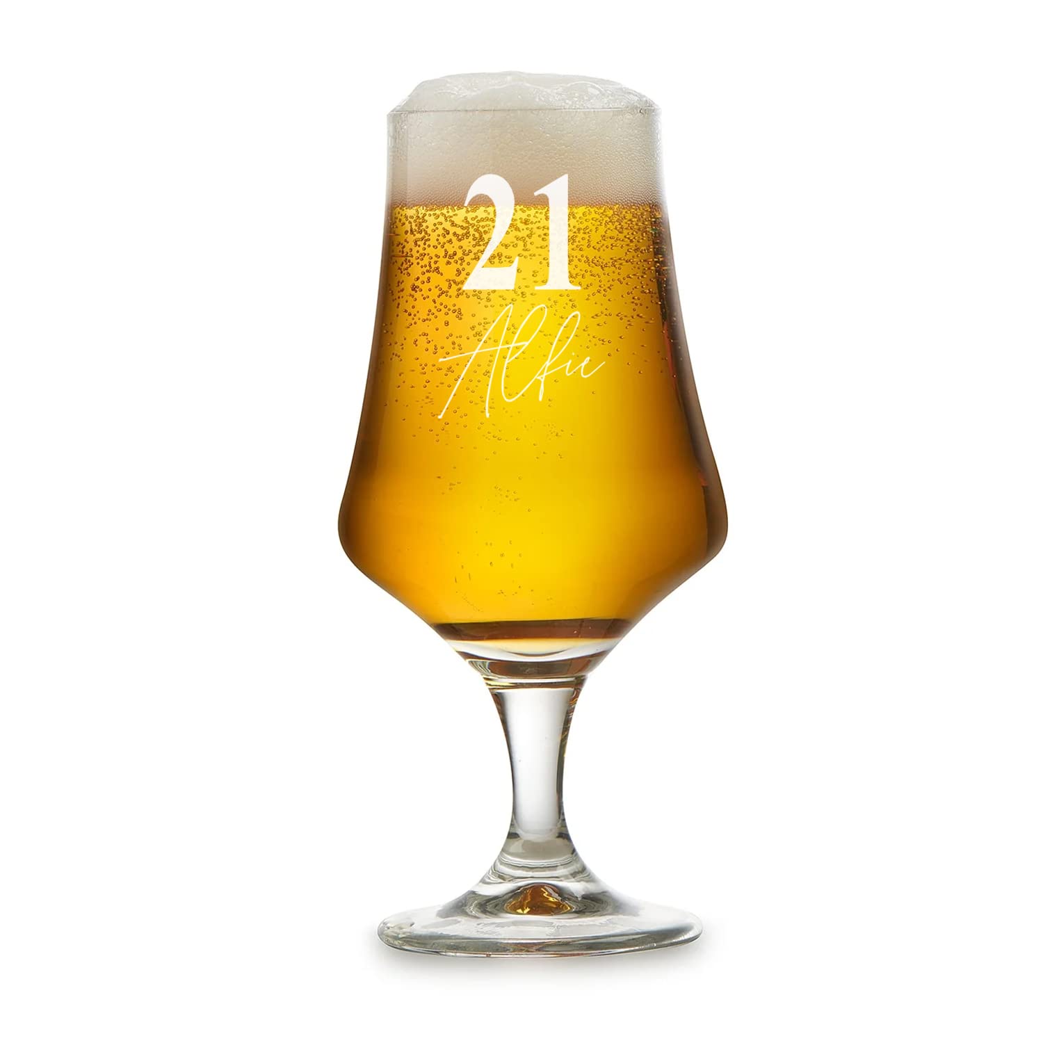 ukgiftstoreonline Personalised Birthday Craft Beer Glass Gift for Him 18th, 21st, 30th, 40th, 50th, 60th, 70th, 80th