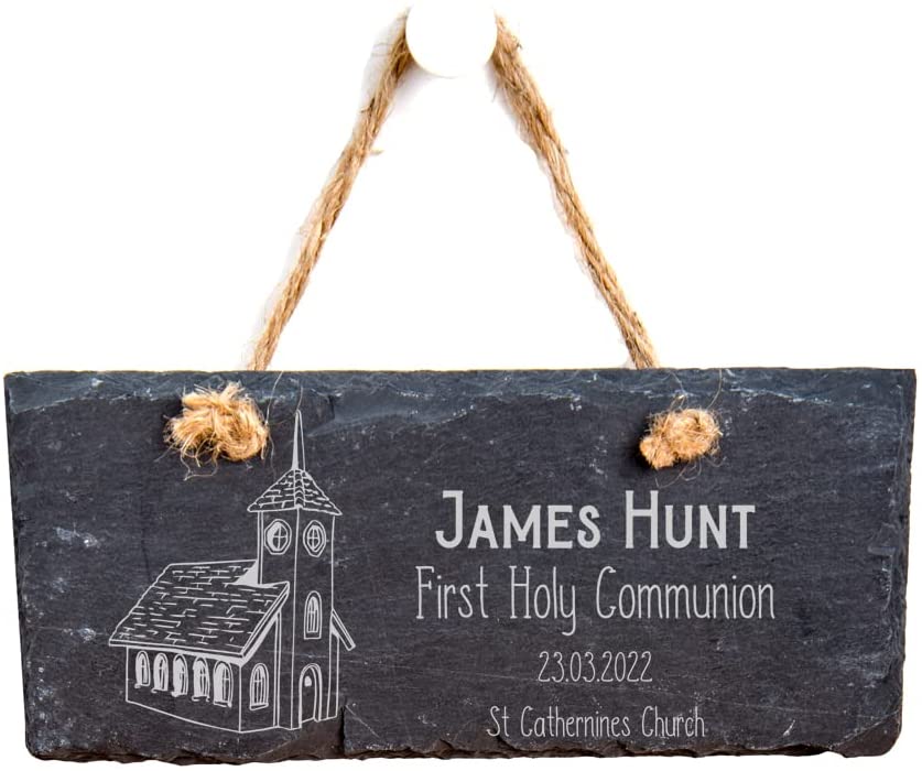 ukgiftstoreonline Personalised First Holy Communion Slate Stone Gift